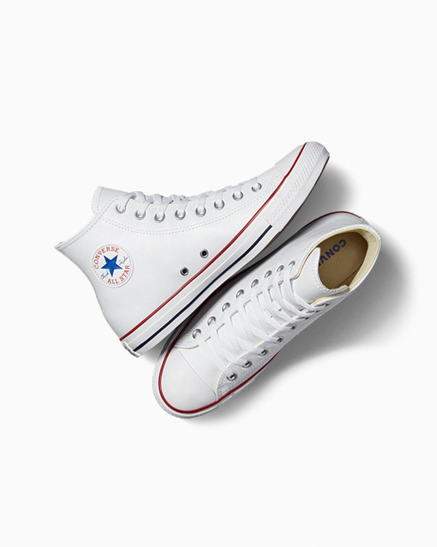 Dámské Boty Vysoké Converse Chuck Taylor All Star Læder Bílé | CZ F31IA52